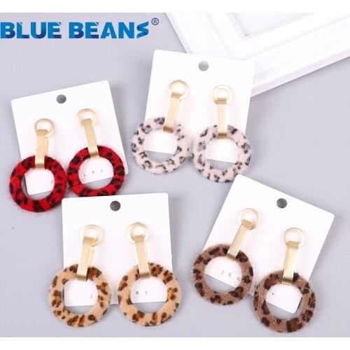 2020 Leopard Earrings for Women Pendientes Earrings Jewelry Fashion Statement Drop/Long Earrings Metal Geometric Earring Winter