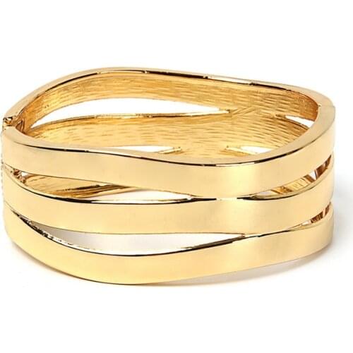 2020 Fashion Bijoux Gold Color Punk Hip Hop Bangles Upper Arm Bracelet for Women Costume Statement Jewelry Fashion Accessories