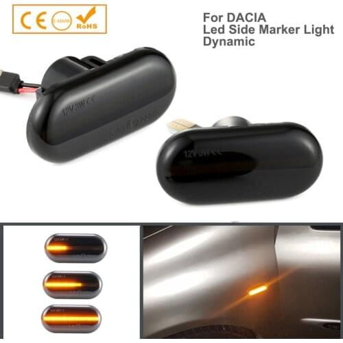 2x Led Dynamic Side Marker Turn Signal Light Sequential Blinker for Dacia Duster Dokker Lodgy Renault medane 1 Clio1 2 KANGOO E