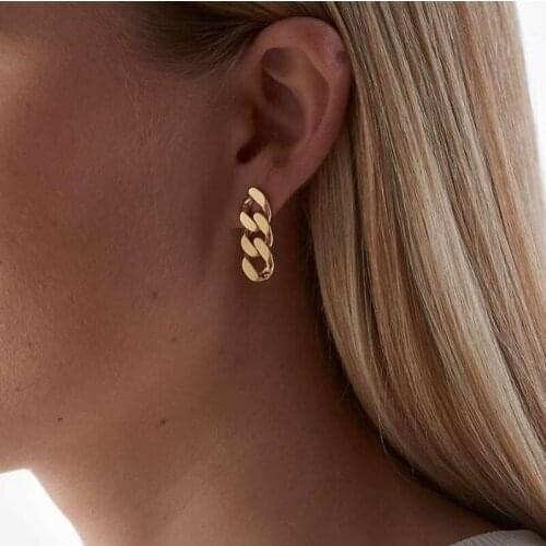 316L Stainless Steel Geometric Drop Earrings For Women Big Punk Multilayered Round Circle Earring Retro Brinco Korean Jewelry