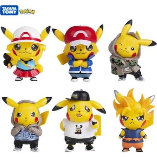 6Pcs/set Pokemon Pikachu Anime Characters High-quality Toy Model Childrens Christmas Birthday Best Gift