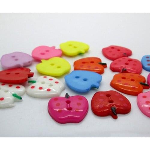 50Pcs Mixed Apple Dot Acrylic Sewing Buttons For Kids Clothes Scrapbooking Decorative Botones Handicraft DIY Accessories
