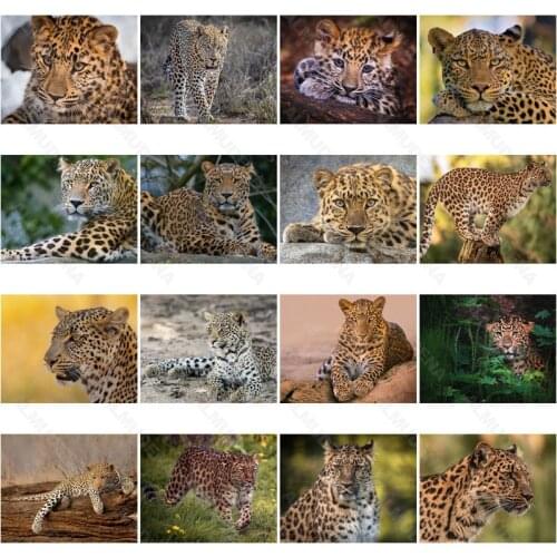 Diy Diamond Painting Leopard Animal Living Room Sticker Wall Nordic Style Full of Diamonds Handmade Dot Inlaid Diamond Bedroom