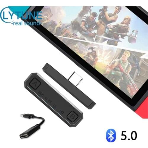 LYTUNE Wireless Adapter Type-C Bluetooth 5.0 Transmitter Adapter For Nintendo Switch PS4 PS5 TV Low Latency B35