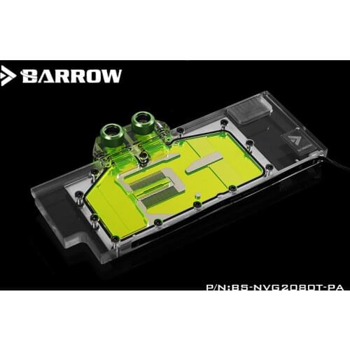 Barrow BS-NVG2080T-PA, LRC RGB v2 Full Cover Graphics Card Water Cooling Blocks, for Founder edition Nvidia RTX2080Ti / 2080
