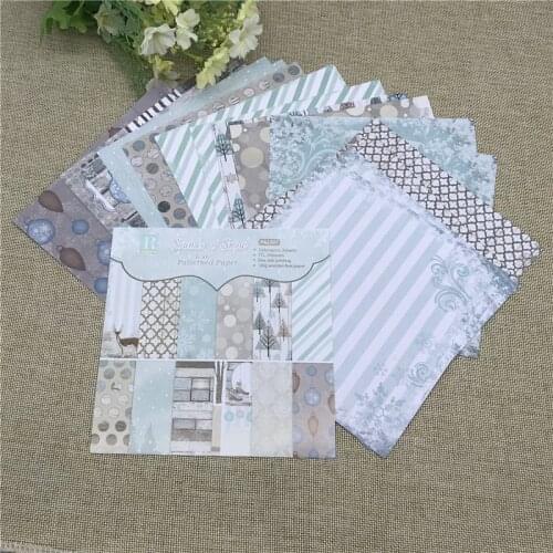 24 sheet 6"X6"Christmas snow fallof the flower patterned paper Scrapbooking paper pack handmade craft paper craft Background pad
