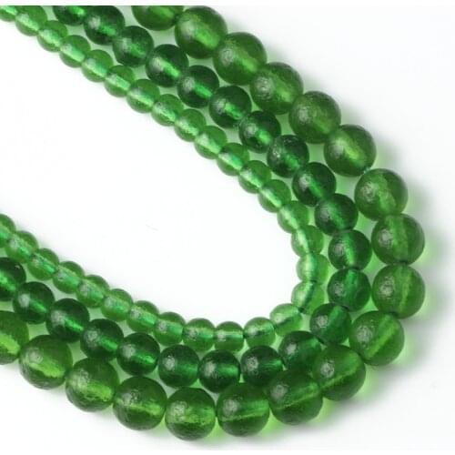 Natural Green Czech Meteorite Glass Beads 6mm-10mm Moldavite Energy Crystal Round Beads for Bracelet Diy Jewelry Wholesale 15