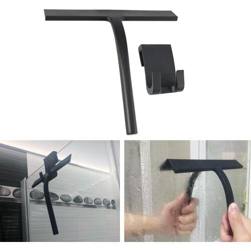 Shower Squeegee Window Glass Wiper Scraper Cleaner with Silicone Blade & Holder Hook for Bathroom Kitchen Car Glass Tool