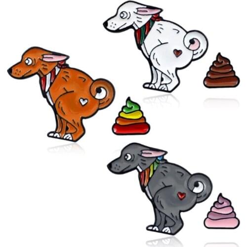 Animal Emamel Pins Set Dog Women Men Backpack Bags Badge Fashion Lapel Brooch Jewelry Kids Spoof Gifts Wholesale