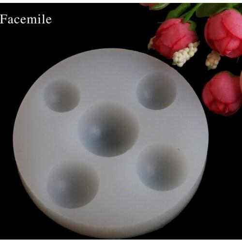 Facemile Round DIY Silicone Bead Pendant Mold Jewelry Making Resin Casting Mould Craft Tool 50-318