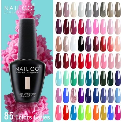 NAILCO 85 Colors Nail Gel UV LED 15ML Lacquer For Manicure Varnish Hybrid Semi Permanent Varnishes Hybrid Nails