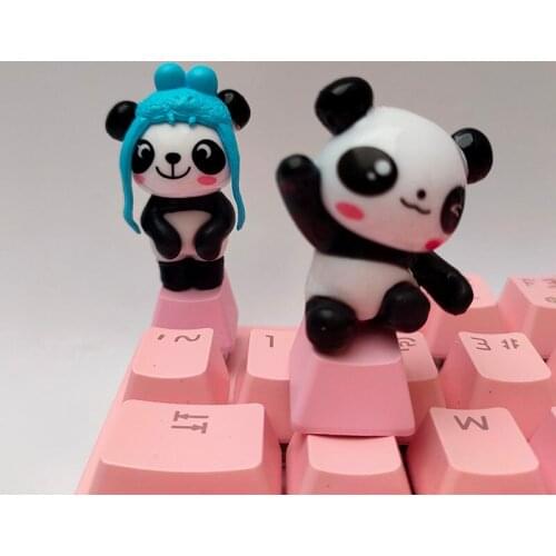 Naughty Panda Key Cap Game PBT Keycaps For Mechanical Keyboard Lovely Pink 3D Cartoon Anime Kawaii Keycap Single R4 ESC Key Caps
