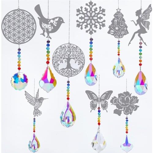 Classic Crystal Sun Catcher Window Hanging Rainbow Maker Prisms Bedroom Ornaments Garden Christmas Tree Decoration Chakra Beads
