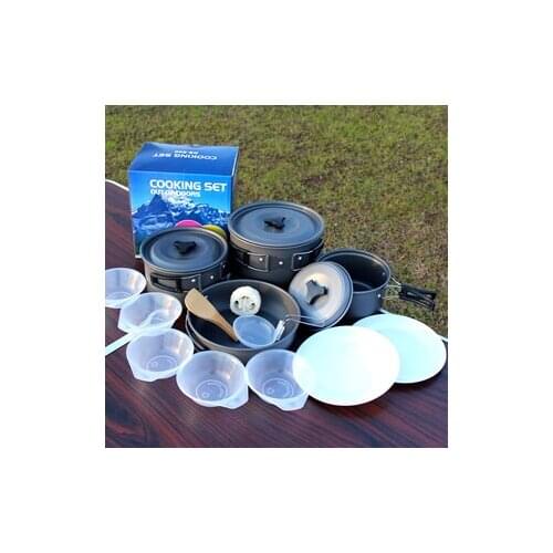 3-5 person Outdoor Cookware Set Camping Cooking Set Pot Pan Bowls Set AL500
