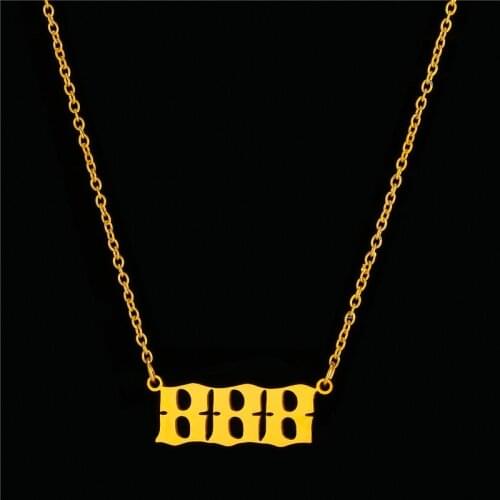 Christmas Gift 000 to 999 Special Custom Year Number Necklace For Women Stainless Steel Choker Collars Trendy Jewelry Birthday