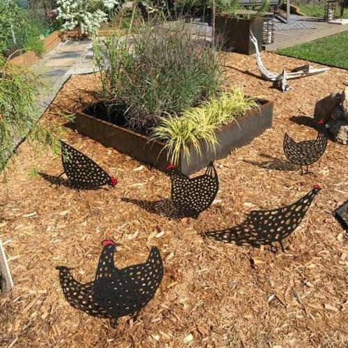 Easter Chicken Stake Yard Art Acrylic Hollow Hen Stake Waterproof Garden Lawn Decoration Gardening Ornaments