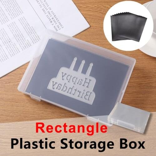 Rectangle Storage Box Magnet Sheets Plastic Bags Set For Cutting Dies Clear Stamp Collection PVC Die-Case Holders Hot Sell 2021