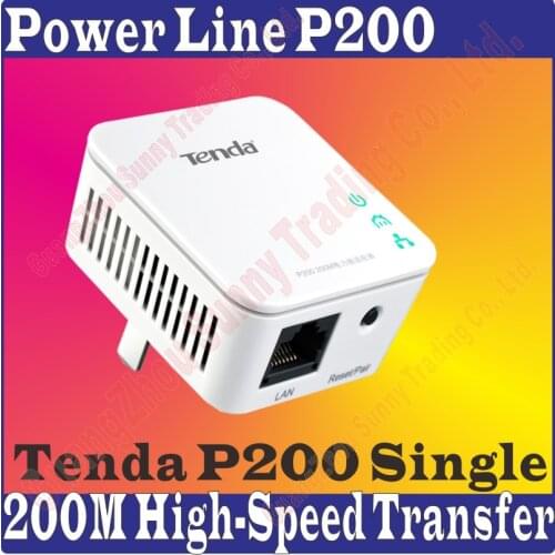 Single Tenda P200 Power line Mini Adapter Extender No Wiring Drilling 200mbps wired connection Network Adaptor Plug & Play
