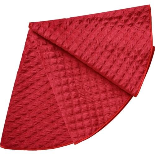 Sorrento 50" Red Velvet Diamond Quilted Christmas tree skirt Christmas tree decoration Fashionable Design