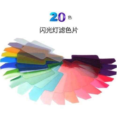 20pcs Flash Diffuser Lighting Gel Color Card Correct Pop Up Filter for Canon Nikon Sony Godox Olympus dslr camera accessories