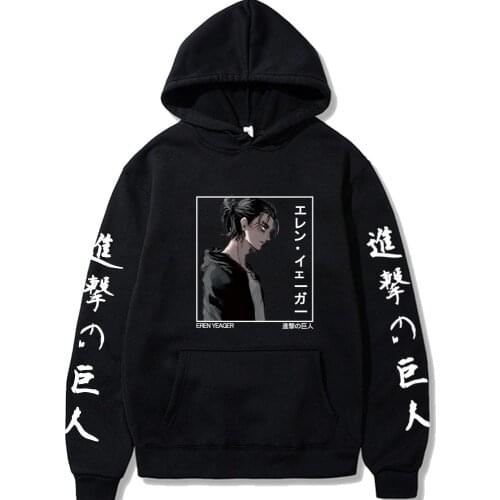 Anime Eren Yeager Hoodies Casual Attack on Titan Hoodie Sweatshirt Men Women
