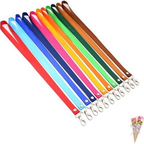 1Pcs PU Leather Pocket ID Card Pass Badge Holders Case With Neck Strap Lanyard 1.5cm