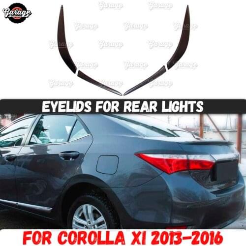Eyelids on rear lights case for Toyota Corolla XI 2013-2016 ABS plastic pads cilia eyebrows covers trim accessories car styling