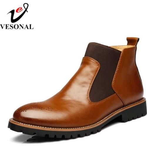 Мужские ботинки челси VESONAL China At AliExpress
