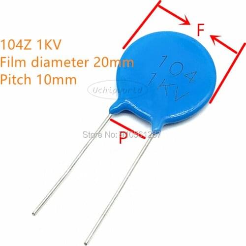 High voltage ceramic capacitor 1000V 1KV 500V 2KV 4KV 103 223 104 104M 100NF 10NF 22NF Film diameter pitch 20mm 8mm 13mm 10mm