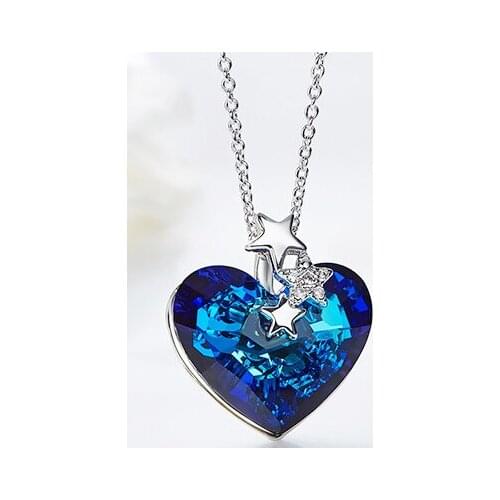 YVV01 Full Gem Star Pendant Necklace Valentine Eye Zircon Item Round Female