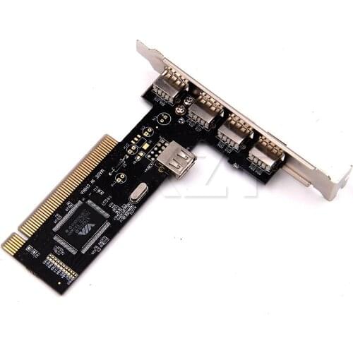 1PSC Nes USB 2.0 4 Port 480Mbps High Speed VIA HUB PCI Controller Card Adapter PCI Cards High Quality