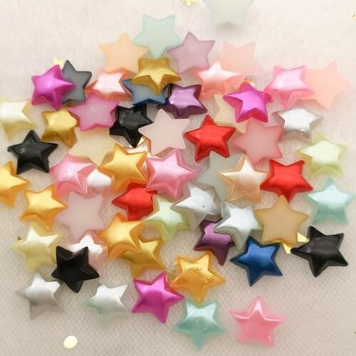 100Pcs/Lot 10mm Colorful Handmade Half Pearl Acrylic Star Beads for Diy Making Wedding Arts Crafts Apparel Sewing Garment Beads