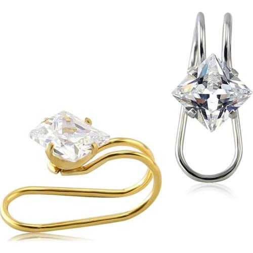 3 colors Hot Fashion Earrings Clips 4 Styles CZ Zirconia Ear Wrap No-Piercing Jewelry Love Heart Ear Cuff Earrings For Women