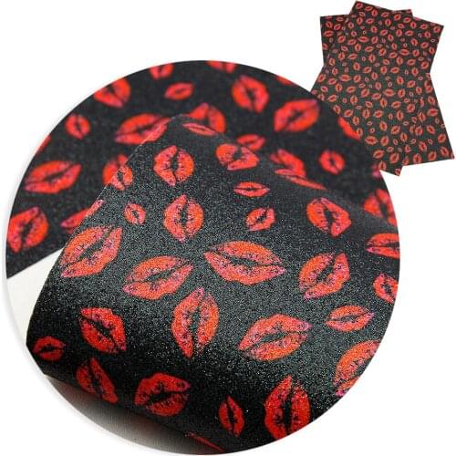 David accessories 20*33cm heart glitter vinyl Faux Artificial Synthetic Leather Fabric DIY Sewing Garment bags knot-bow,1Yc4635