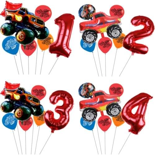 Blaze Monster Machines Balloon Set Racing Car Party Decorations 32 inch Number Balloon Birthday Party Kids Gifts Baby Shower
