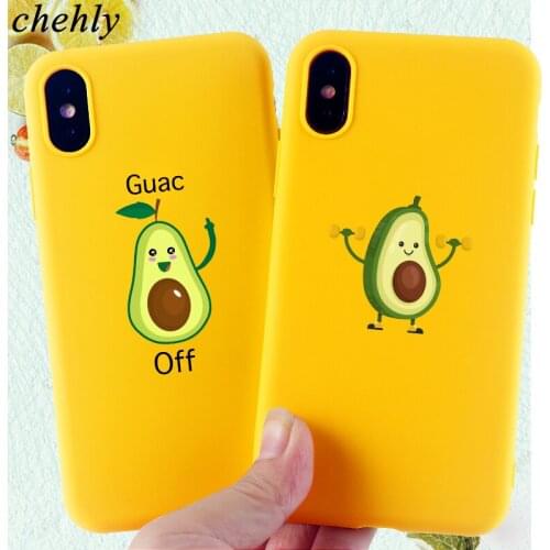 Cartoon Phone Case for IPhone 6s 7 8 11 Plus Pro X XS MAX XR Funny Avocado Cases Soft Silicone Fitted TPU Back Cover Accessories