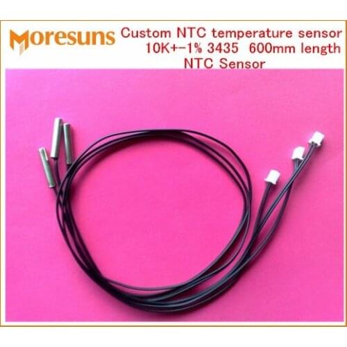 Fast Free Ship 100pcs/lot Custom NTC temperature sensor 10K+-1% 3435 600mm length NTC Sensor