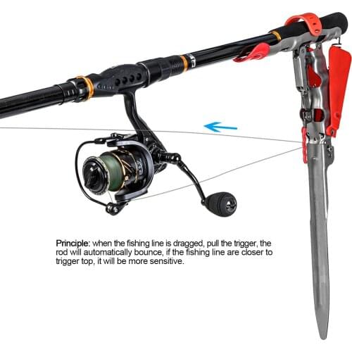 Fishing Rod Holder Spring Automatic Full Stainless Steel Adjustable Sensitivity Folding Fishing Accessories Bracket