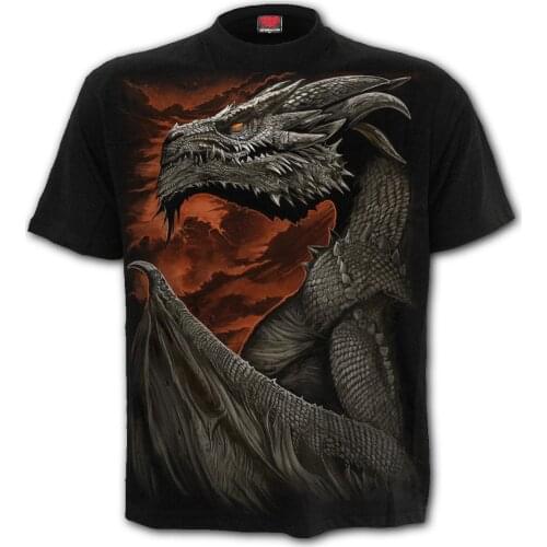 Dark Wind Skull T-shirt 3D Printing Mens T-shirt Summer Fashion Top Punk T-shirt Mens Plus Size Streetwear