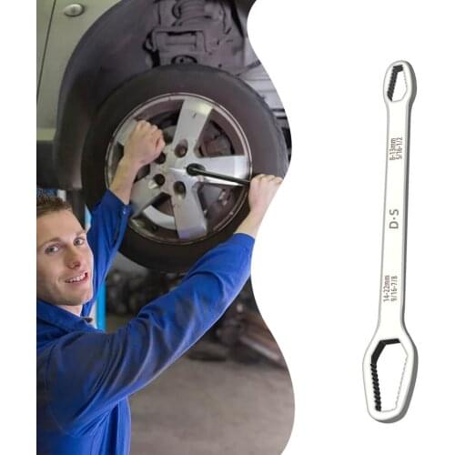 Car Bike Ratchet Wrench Universal Wrench 8-22mm Double Head Wrench Set Screws Nuts Spanners Repair Hand Tools