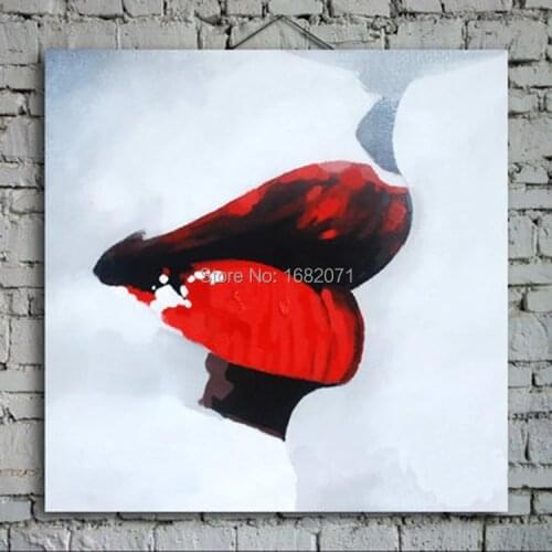Artist Hand-painted Hot Lip Decorative Painting On Canvas Beautiful Wall Decoration Sexy Lip Canvas Painting For Living Room