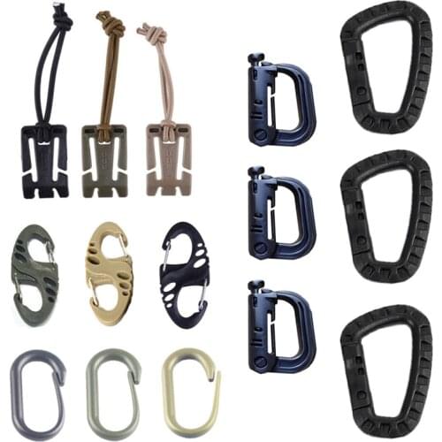 Shackle Carabiner Clip Molle Webbing Attach quickdraw connect link Backpack Outdoor Camp Hike Mountain Buckle Snap Lock Grimlock