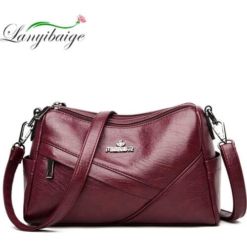 Classic PU Leather Elegant Ladies Shoulder Bag Brand Designer Stitching Diagonal Bag Ladies Fashion Large Capacity Sac A Main