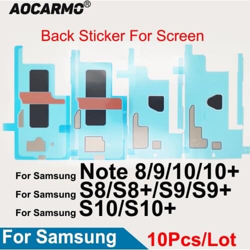 Aocarmo 10Pcs/Lot For Samsung Note 8 9 10+ 10 Plus Adhesive Waterproof Sticker Glue For Screen For Samsung S8 S9 S10 Plus S8