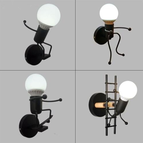 E27 Creative Wall Light Retro Wrought Iron Chandelier Lamp Holder Bar Cafe Light Fixtures Indoor Lighting Decor 2020