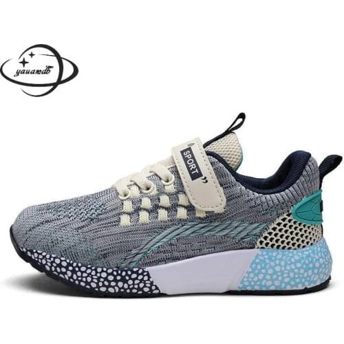 Kids Casual Shoes Spring Autumn Boys And Girls Mesh Shoes Hook & Loop Breathable Patchwork Sneakers Childrens Shoes H49
