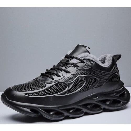 2020 New Winter Mens Warm Plush Sneakers Lightweight Breathable Running Shoes Fashion Casual Training Fitness Shoes Big Size