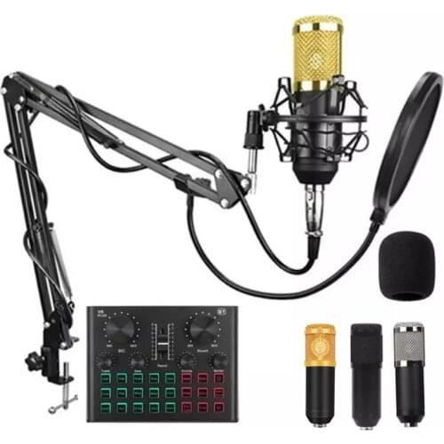 BM800 Microphone Mixer Audio Live broadcast dj Stand Condenser USB Wireless Professional Recording Live Bluetooth Sound Card