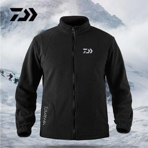 New Daiwa Fishing Jackets Warm Thick Fleece Fishing Clothes Zipper Fishing Shirt Outerwear Man Daiwa Clothing for Winter Fishing
