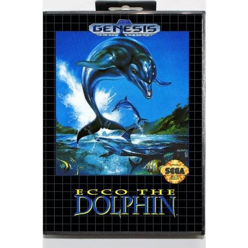 New 16 bit MD game card - ecco the dolphin with Retail box For Sega genesis system